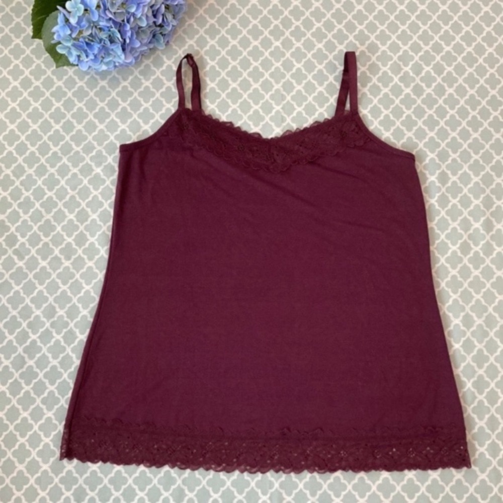 Cato Plum Lace Trim Cami 14/16 Plus